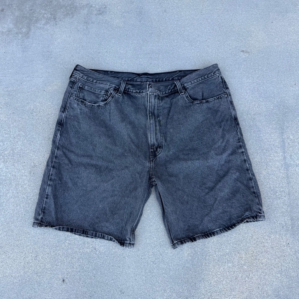 Levi's 454 Men Denim Shorts Washed Black Cotton Jean Shorts Size 40